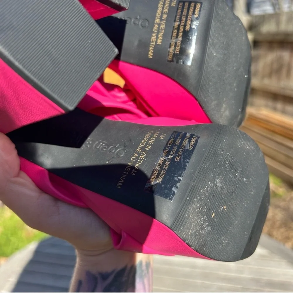 Open Edit Kaia Knot Platform Sandals in pink‎ rouge size 7 spring summer preppy